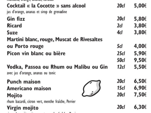 La Cocotte L'Appart Côté Mer carte boissons 2026.jpg